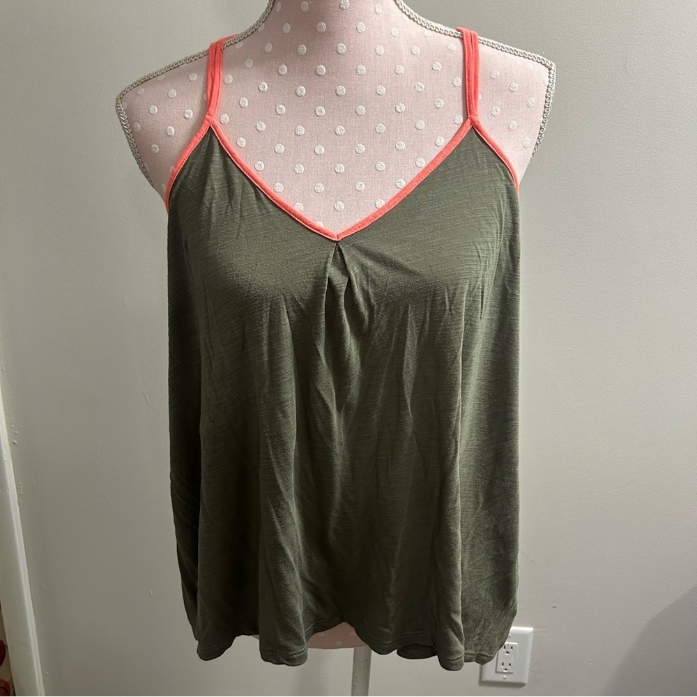 American Eagle Outfitters Green and Pink Sleeveless Tank A4